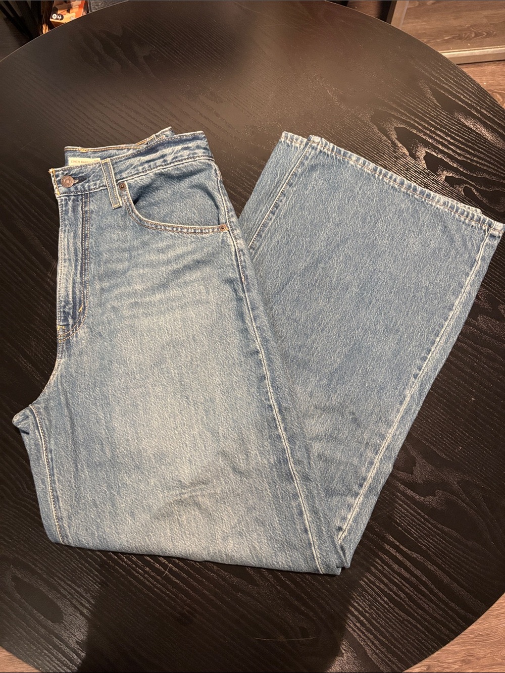 Women’s Levi’s Cinch Baggy High-Waist Wide Leg Denim Classic Jeans US 30